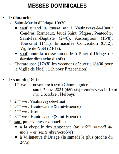 Messes dominicales Messes dominicales