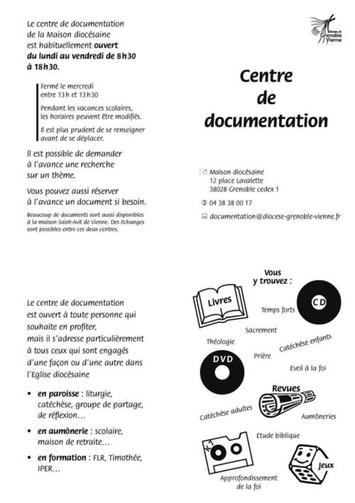 Tract de pr�sentation de la documentation de la Maison dioc�saine